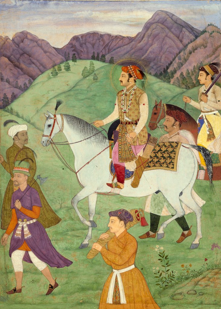 Detail of The Mughal Emperor Shah Jahan and one of his sons by Manohar