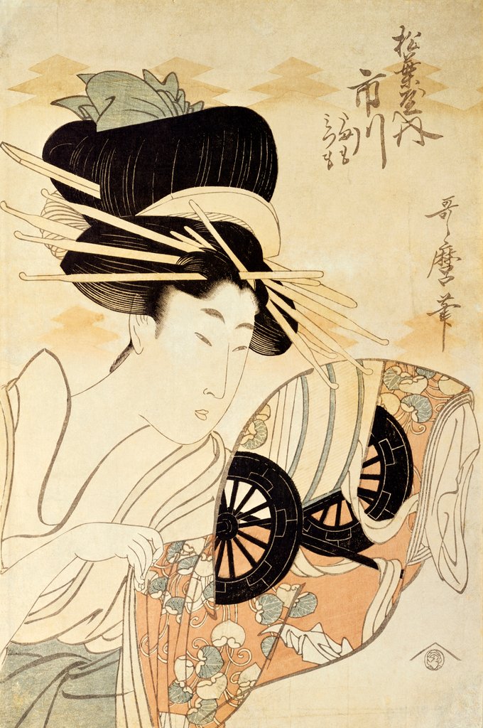 Detail of The Courtesan Ichikawa of The Matsubaya by Kitagawa Utamaro