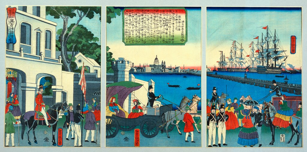 Detail of The Port of London, England. Japan, 19th century by Unknown