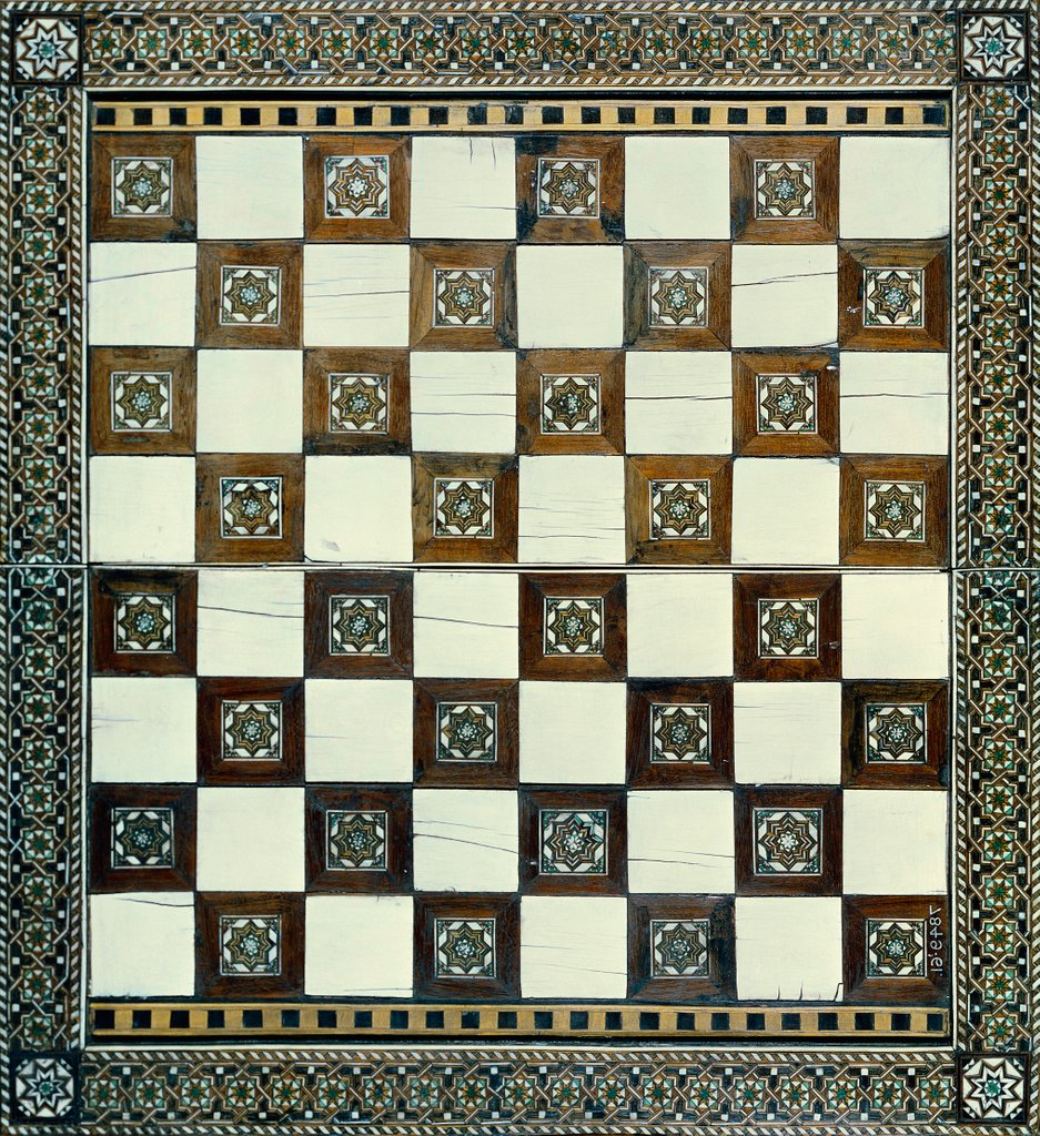 Detail of Chess and backgammon game board. Spain, 16th-17th century by Unknown