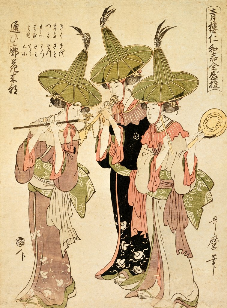 Detail of Female Musicians by Kitagawa Utamaro