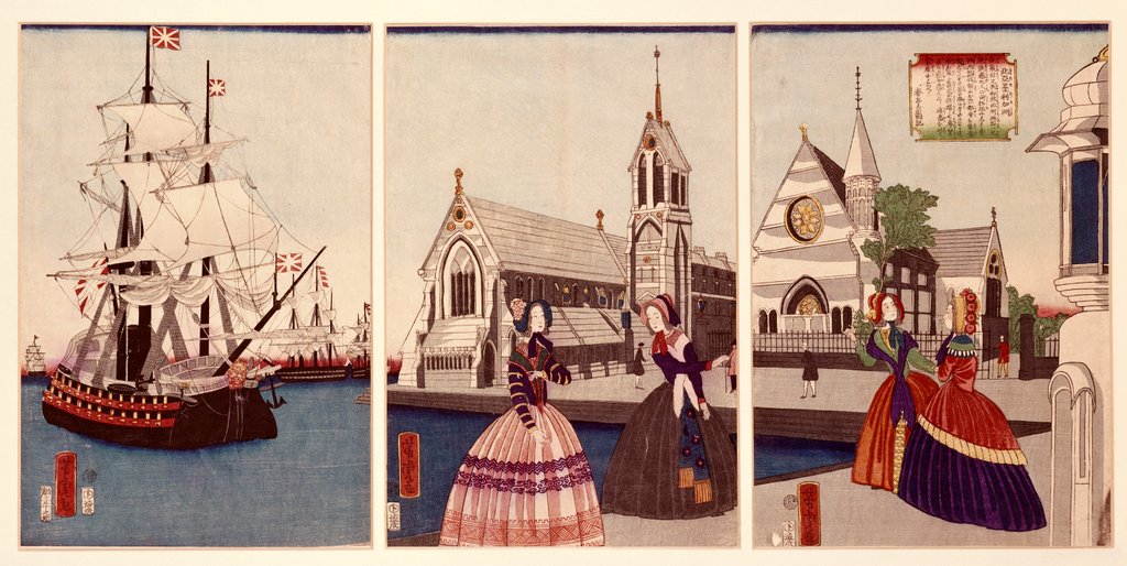 Detail of A Port in The United States. Japan, 19th century by Anonymous