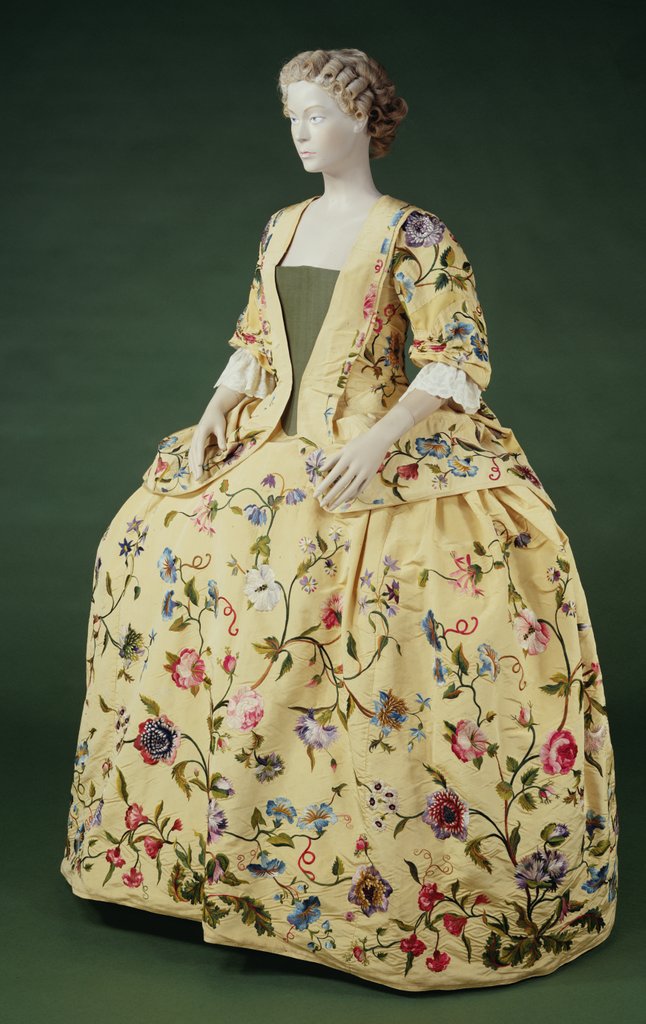 Detail of Dress or Mantua. England, 1745-50 by Unknown