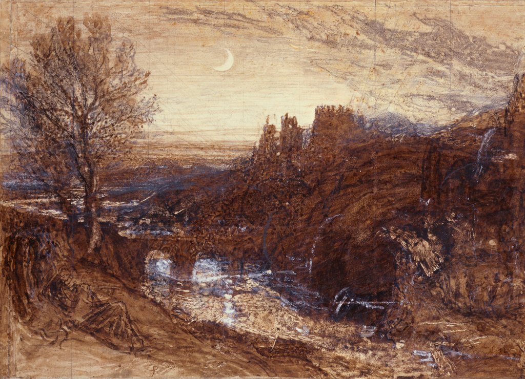 Detail of A Towered City by Samuel Palmer