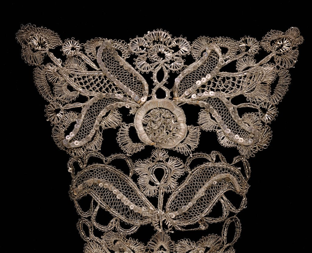 Detail of Gown and Stomacher, detail. England, early 18th century by Unknown