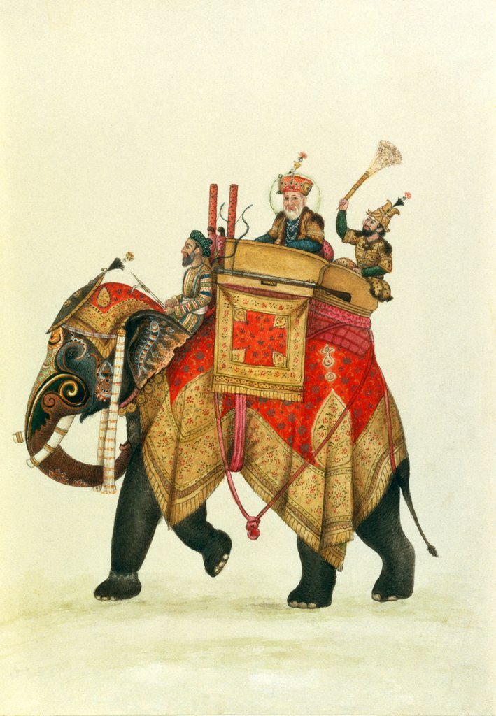 Detail of Akbar II mounted on an elephant, Delhi Company School by Delhi Company School