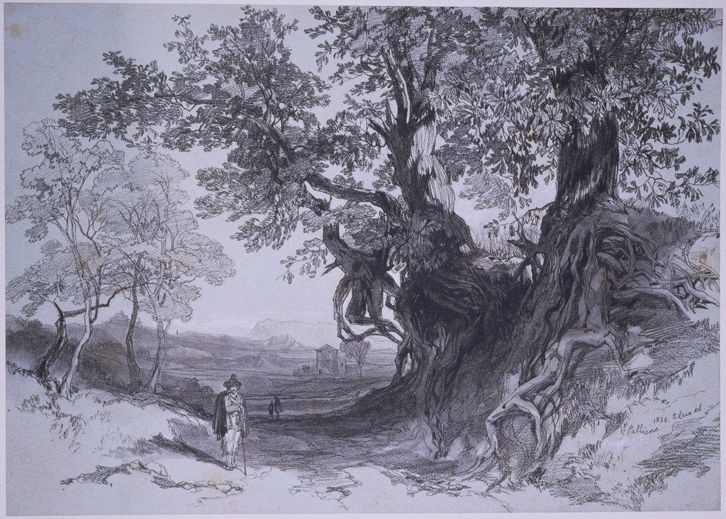 Detail of Paliano by Edward Lear
