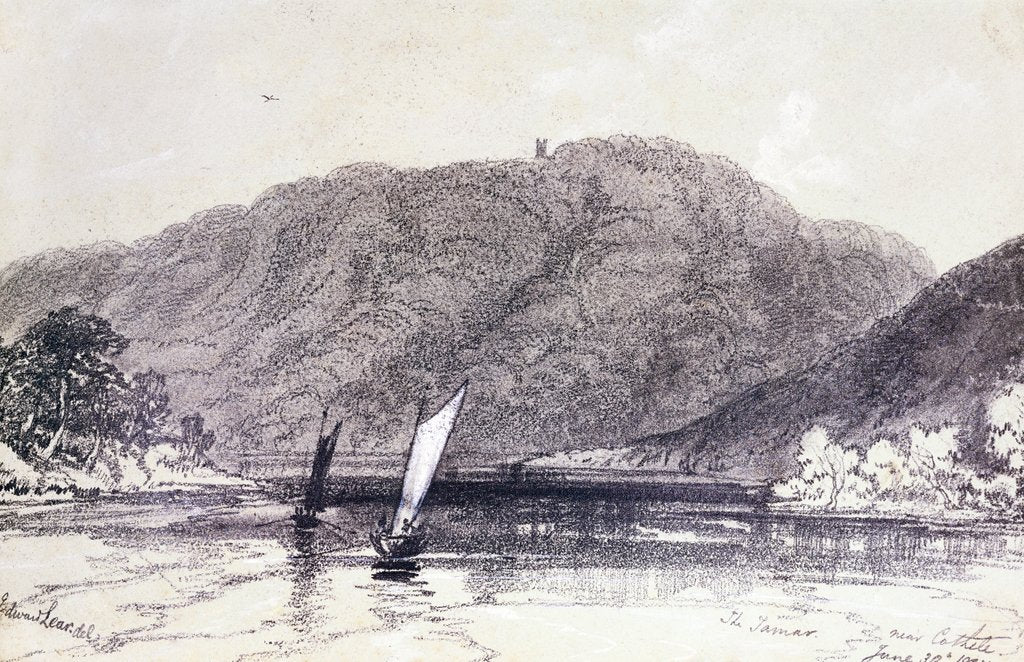 Detail of The Tamar near Cothele by Edward Lear