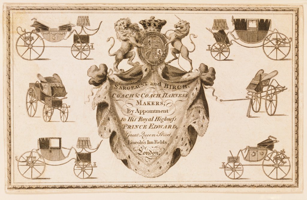 Detail of Trade Card of Sargeant & Birch. England, late 18th century by Unknown