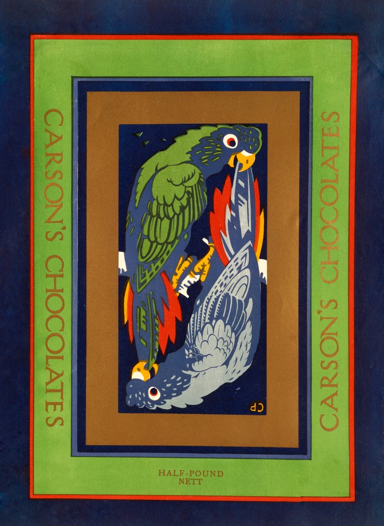 Detail of Box label for Carson's Chocolates by Unknown