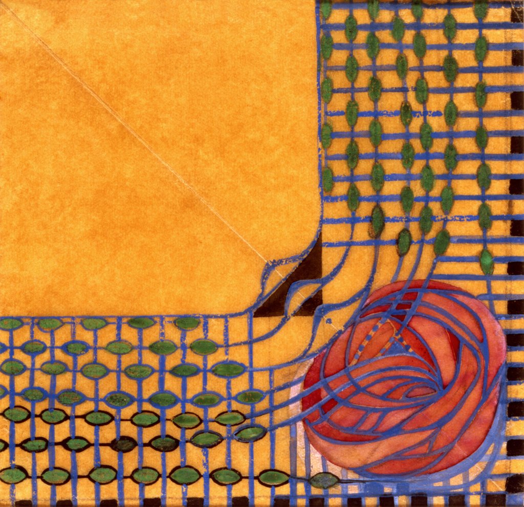 Detail of Design for a printed textile by Charles Rennie Mackintosh