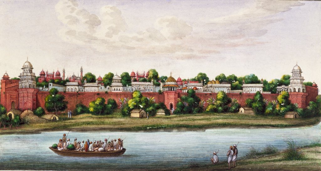 Detail of Royal Palaces in the Red Fort, Delhi Company School by Unknown