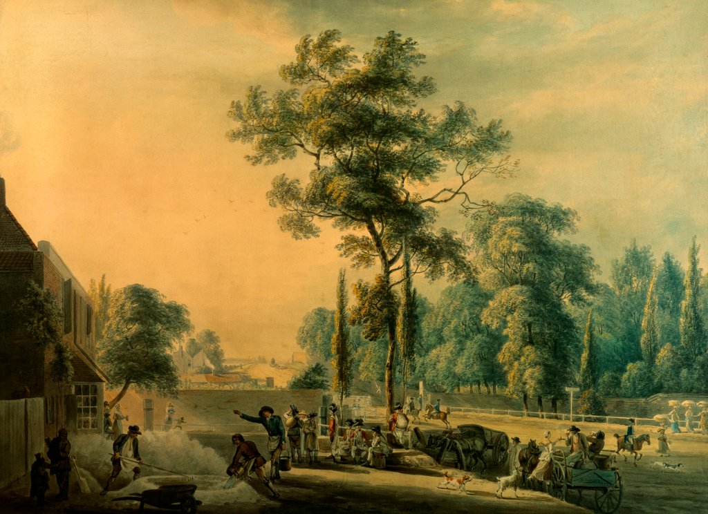 Detail of The Old Swan, Bayswater by Paul Sandby