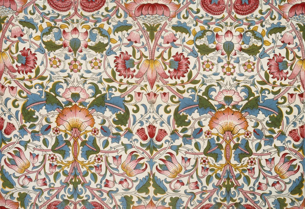 Detail of Lodden furnishing fabric by William Morris