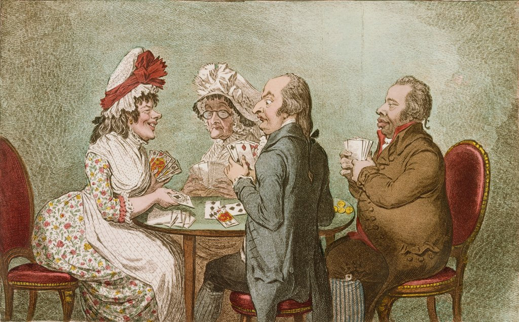 Detail of Two-penny Whist by James Gillray