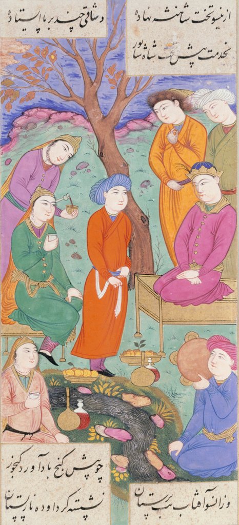 Detail of Shirin Takes Khusraw's Mother to Court by Ganjavi Nizami