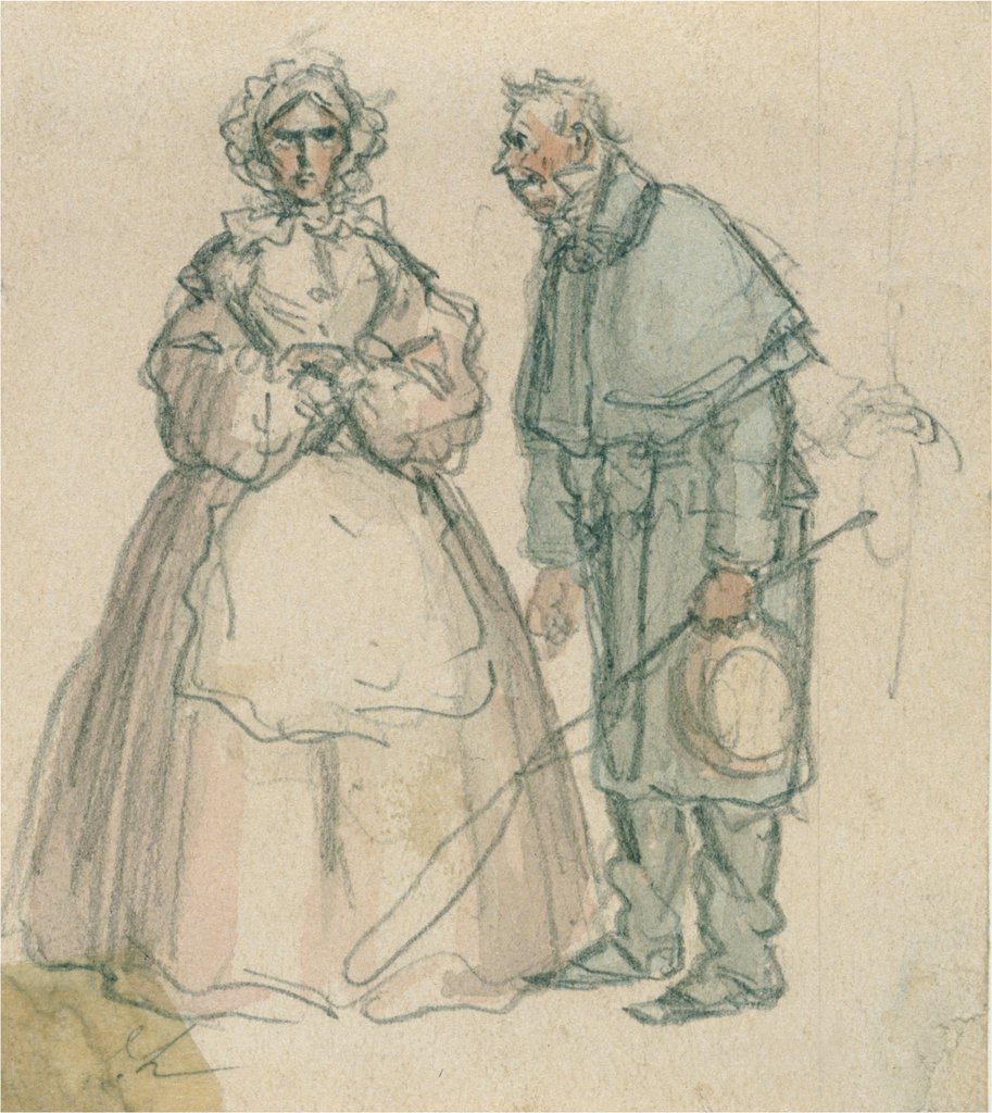 Detail of Coachman and Housekeeper by John Leech