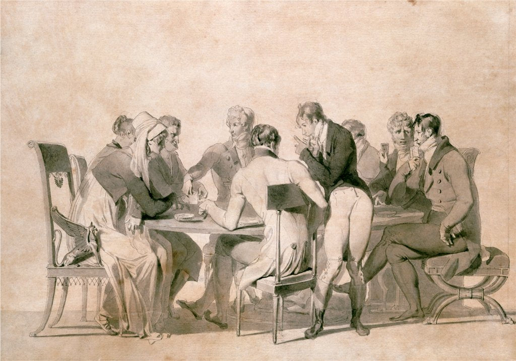 Detail of The Gamblers by P.L. Debucourt