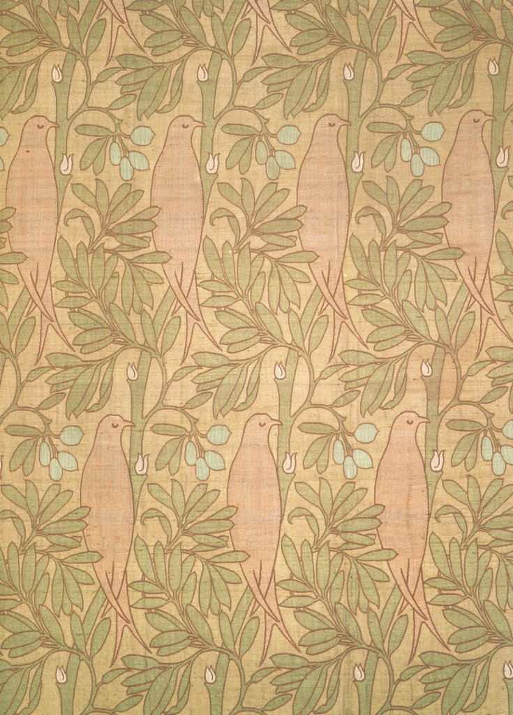 Purple Bird furnishing fabric by Charles Francis Annesley Voysey