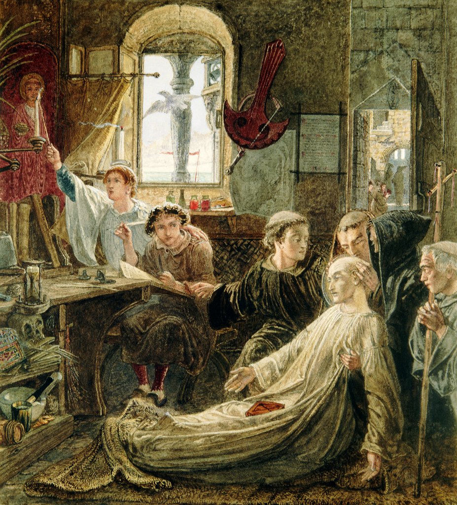 Detail of The Death of The Venerable Bede by William Bell Scott