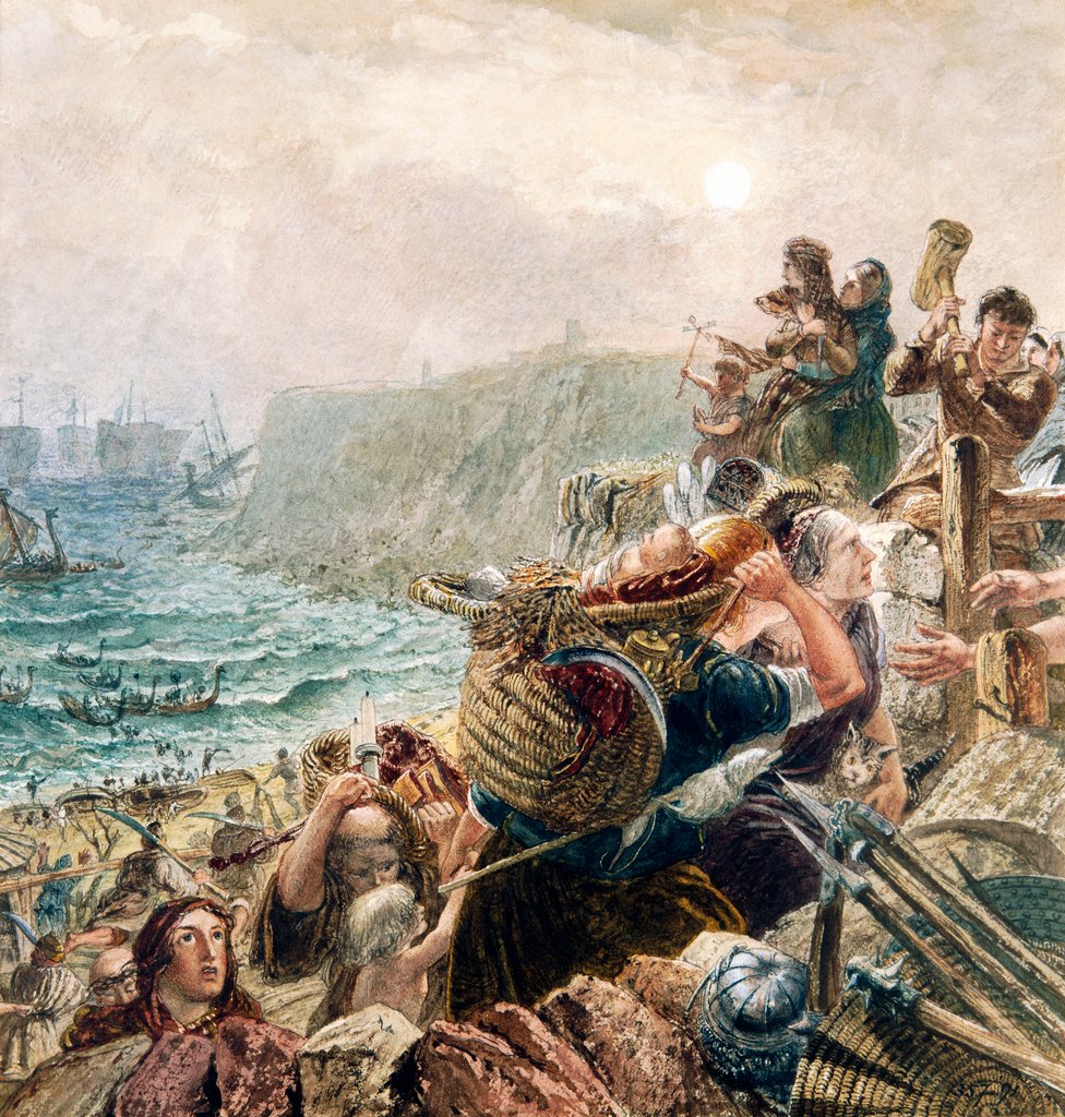 Detail of The Descent of the Danes by William Bell Scott