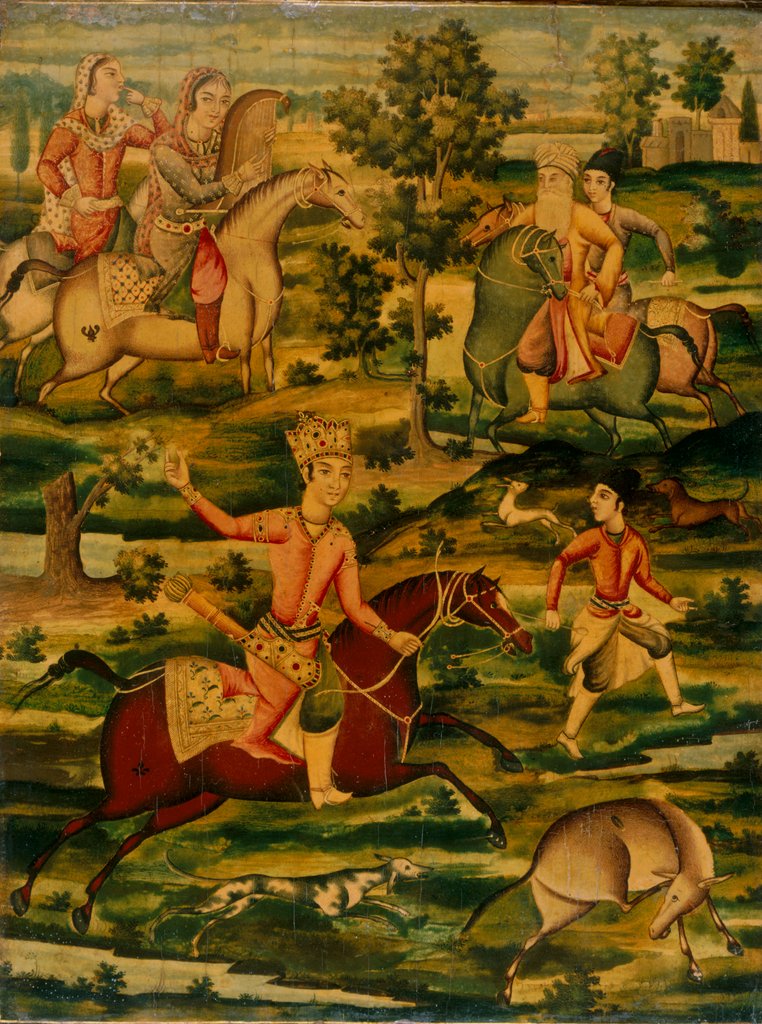 Detail of Hunting party. Persia, Qajar dynasty, 19th century by Unknown