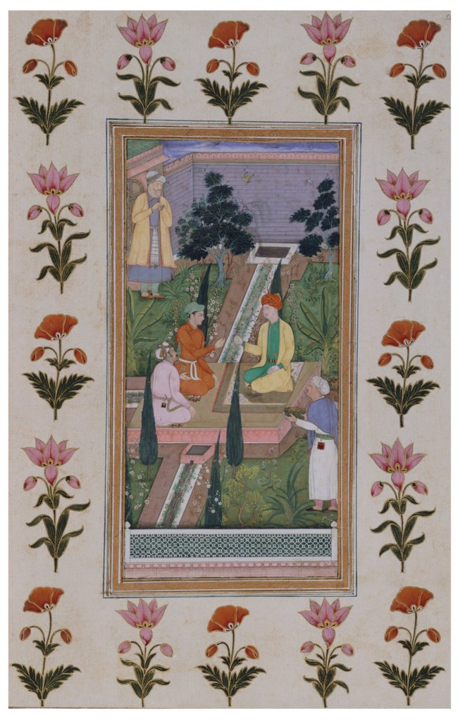Detail of Friends in a Garden. India, early 17th century by Unknown