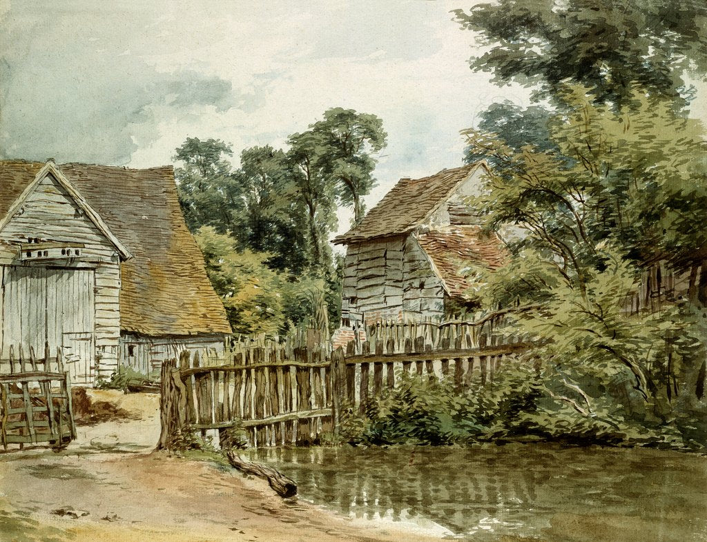 Detail of Farmyard with Pool by William Henry Hunt