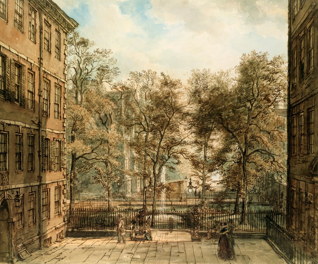 Detail of New Court, The Temple, London by William Henry Hunt