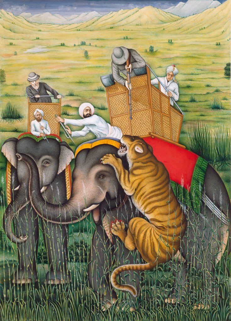 Detail of A Tiger Hunt. Punjab, India, 1892 by Unknown