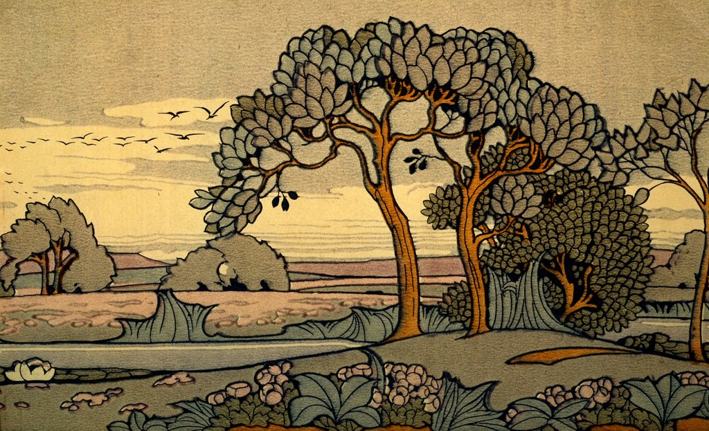 Detail of Landscape with trees by Rex Silver