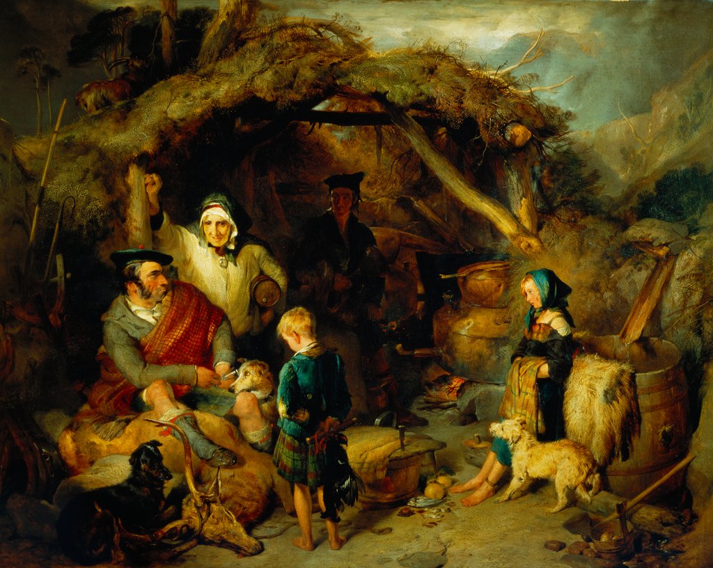 Detail of The Illicit Highland Whisky Still by Edwin Henry Landseer