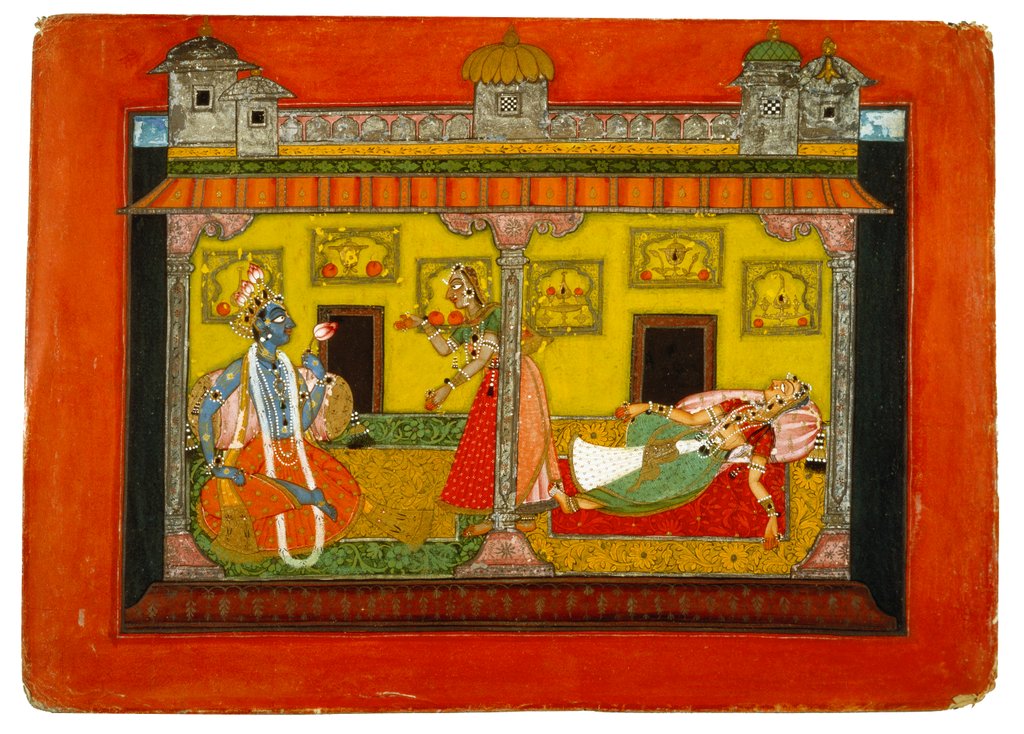 Detail of Radha stupified. Basohli, Punjab Hills, India, mid-17th century by Unknown
