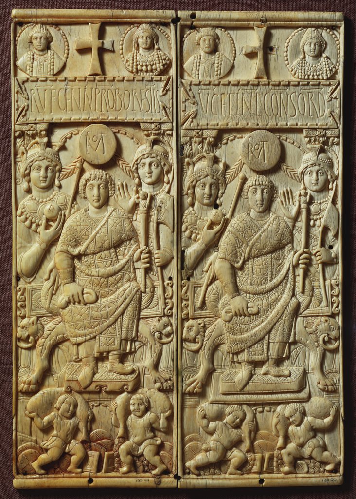 Detail of Consular diptych of Rufus Gennadius Probus Orestes. Rome, Italy, 530 by Anonymous