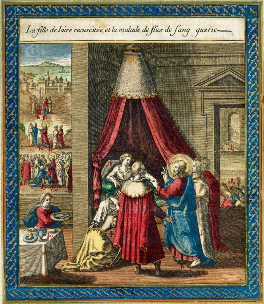 Detail of La Fille de Laire Resuscitee et la Malade de Fluxe de Sang Guerie by Unknown
