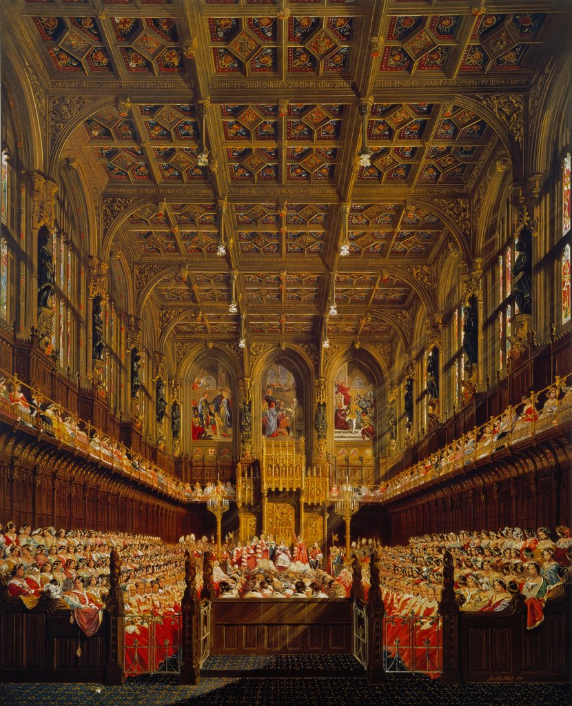 Detail of Queen Victoria opening Parliament in 1859 by Joseph Nash
