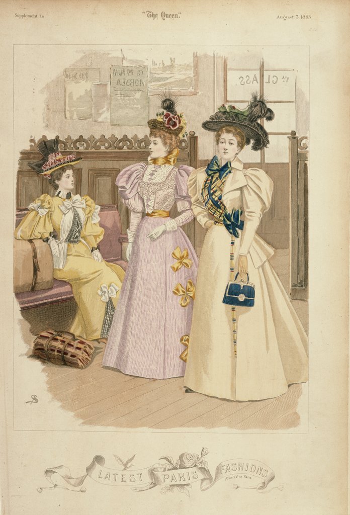 Detail of Latest Paris Fashions, Travelling, from The Queen. Paris, France, 1895 by Anonymous