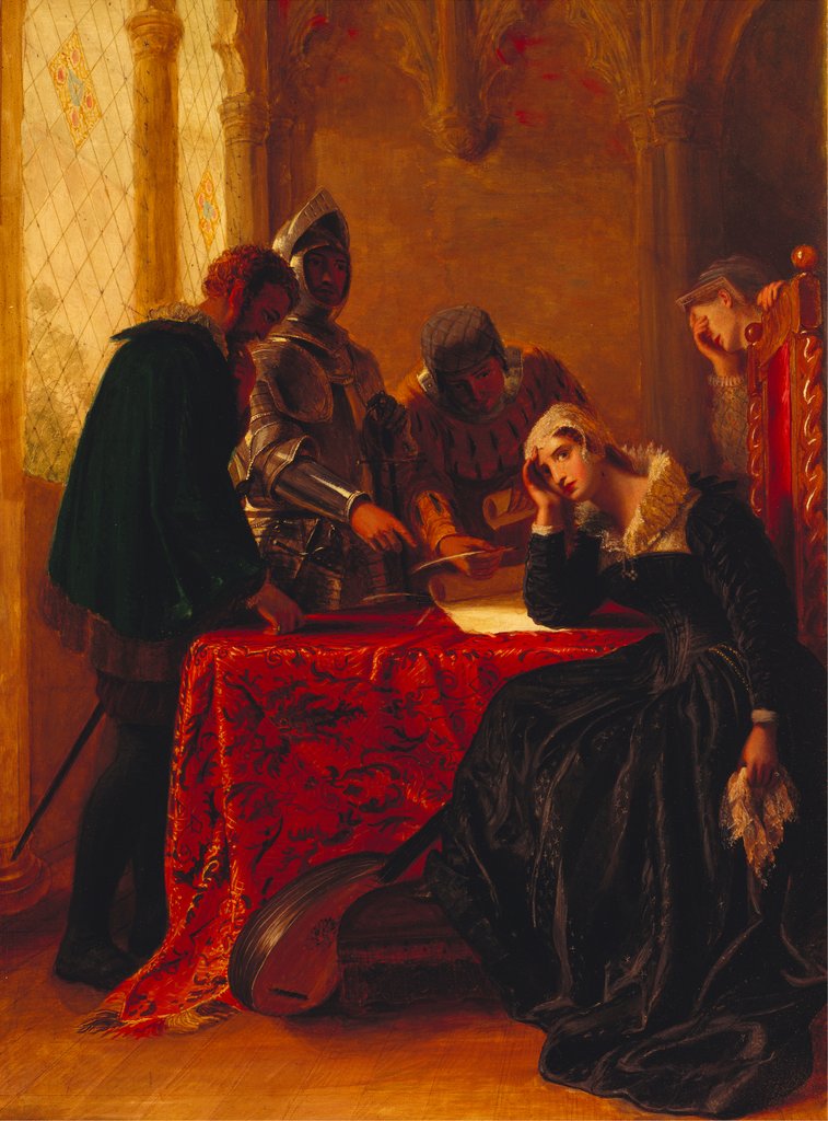 Detail of Mary Queen of Scots at Loch Leven Castle by Joseph Severn