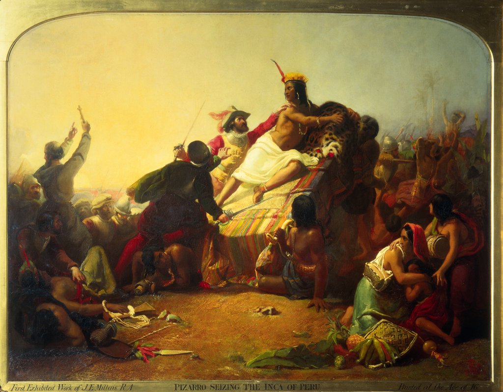Detail of Pizarro Seizing The Inca of Peru by John Everett Millais