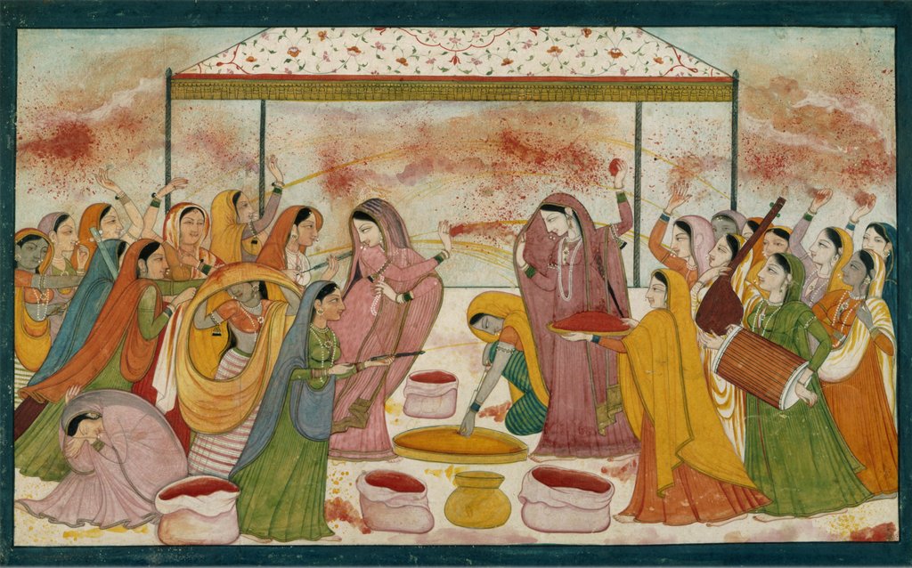 Detail of Radha celebrating the Holi festival. Kangra, Punjab Hills, India, late 18th century by Unknown
