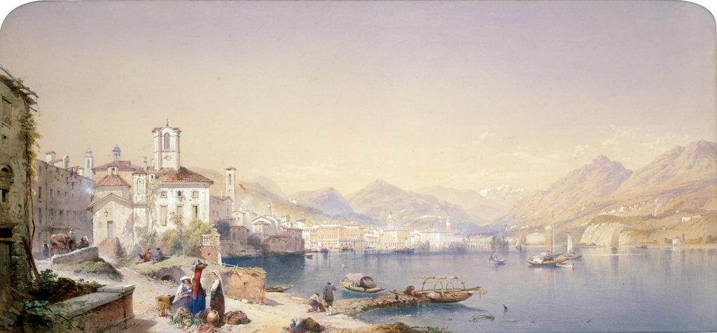 Detail of Lake of Lugano by Thomas Leeson Rowbotham