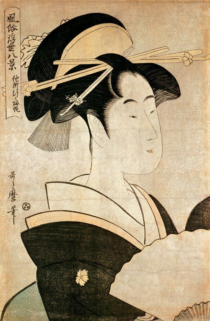 Detail of Courtesan, from the Eight Views of The Floating World by Kitagawa Utamaro