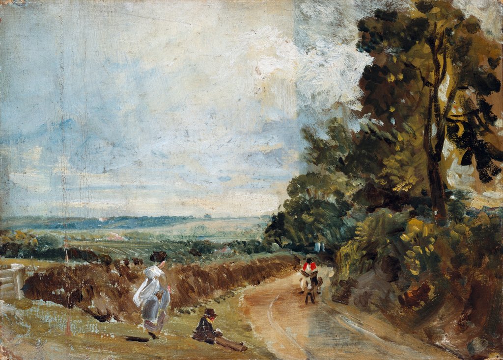 Detail of Country Road with Trees and Figures by John Constable