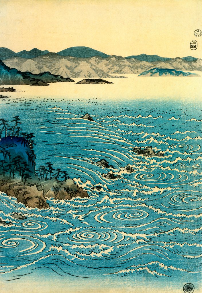 Detail of View of The Whirlpools at Naruto by Hiroshige