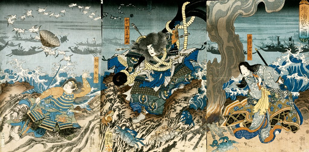 Detail of The Battle of Dan-No-Ura by Utagawa Kuniyoshi