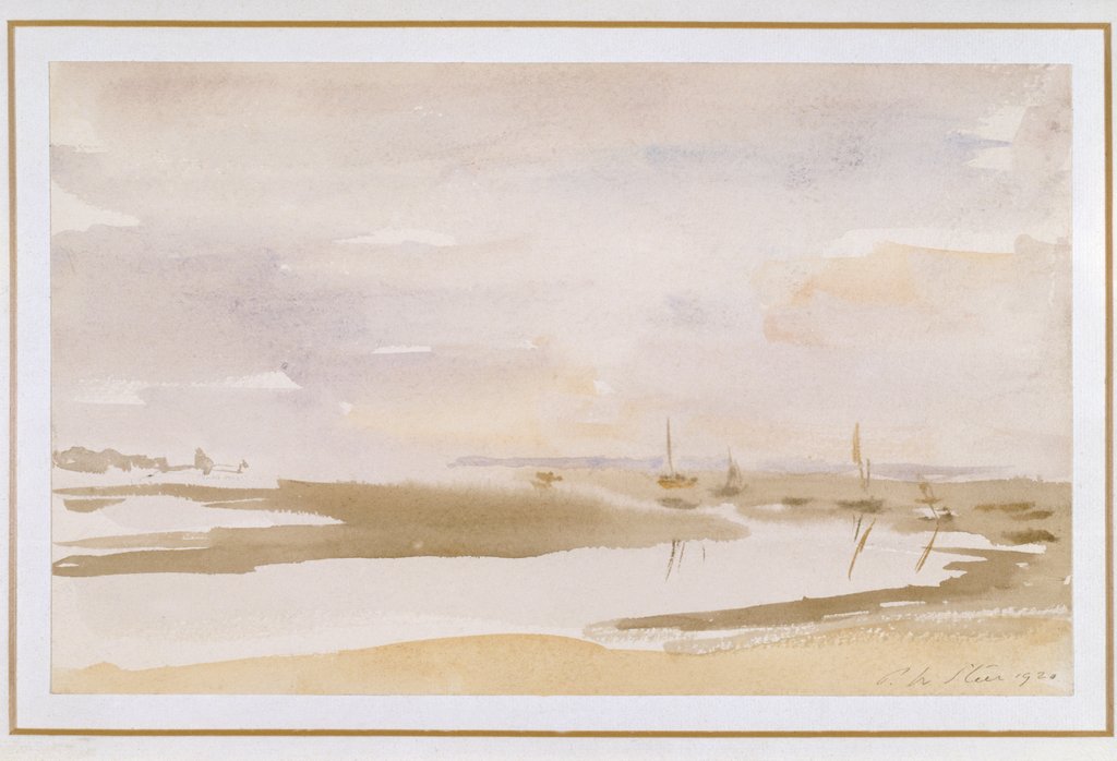 Detail of Seascape with Sandbanks and Fishing Boats by Philip Wilson Steer