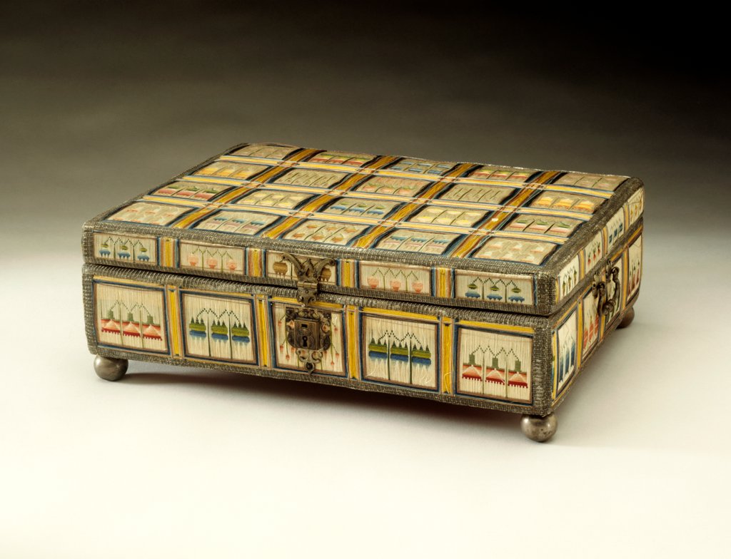 Detail of Embroidered box by Hannah Downes