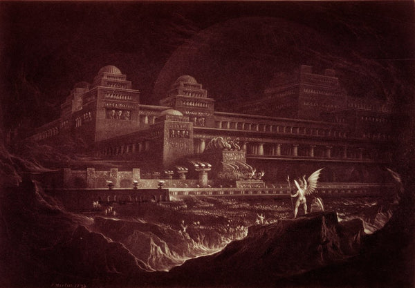 The devils construct Satan's palace, Pandemonium, illustration from ...