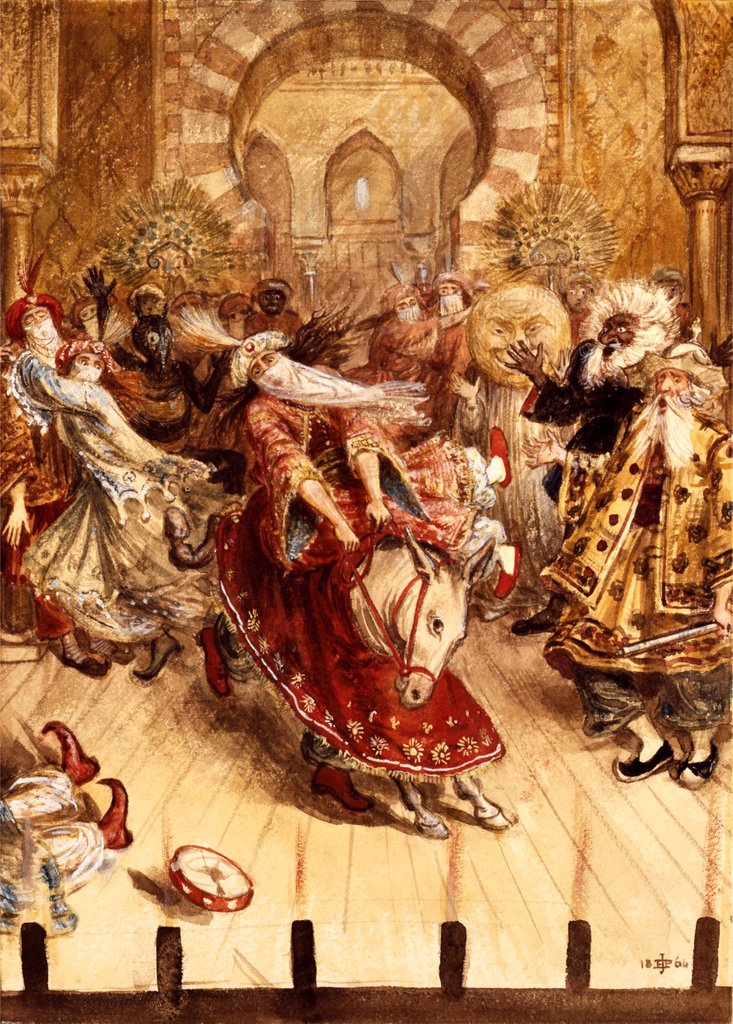 Detail of Pantomime at the Crystal Palace with H.Cole & Capt. Fowke by Edward John Poynter