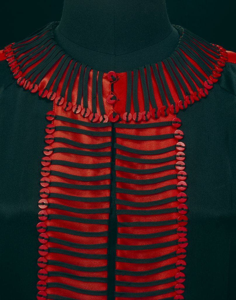 Detail of Black and scarlet overdress, detail. Germany, 1920 by Unknown